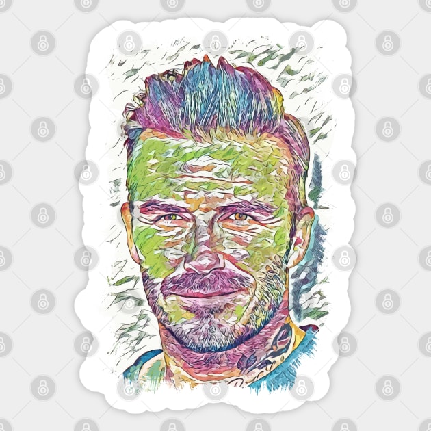 David B.  / The living legend - Abstract Portrait Sticker by Naumovski